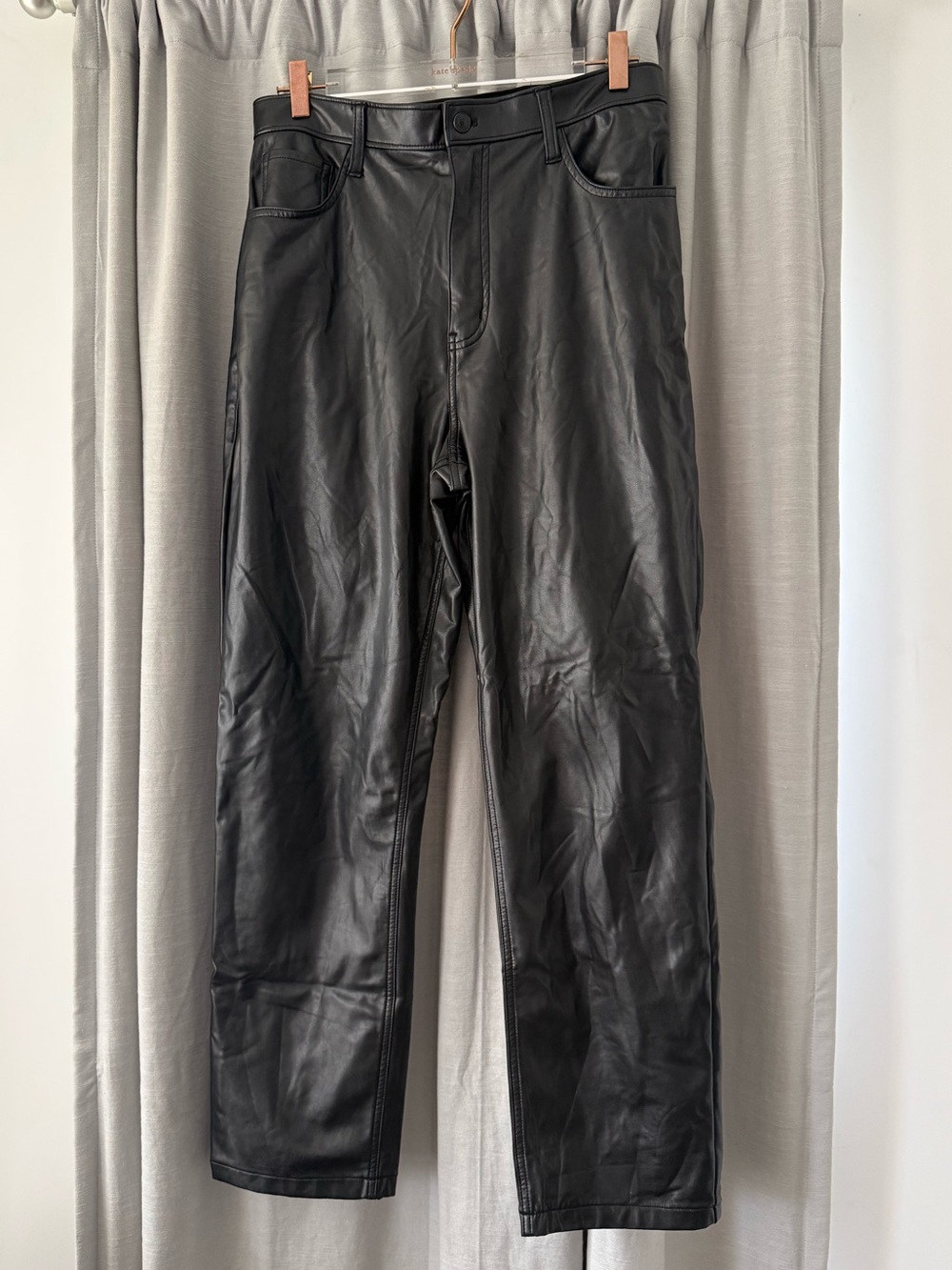 Abercrombie & Fitch Faux Leather Straight Pants